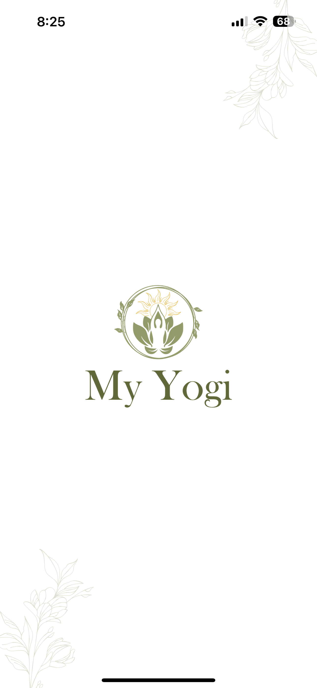 My Yogi welcome or hero screen introducing yoga instructors and personalized practice